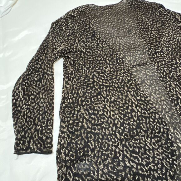 Travelers By Chico’s Sheer Robe Duster Boho Black Gold Metallic Sz 3 XL - Picture 11 of 12